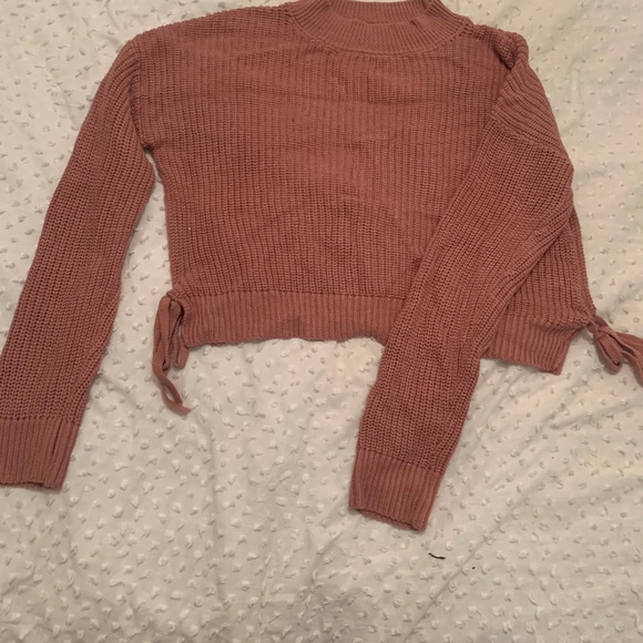 Mauve knit crop sweater - Picture 4 of 4